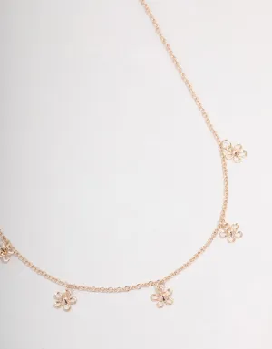 Rose Gold Daisy Garden Necklace