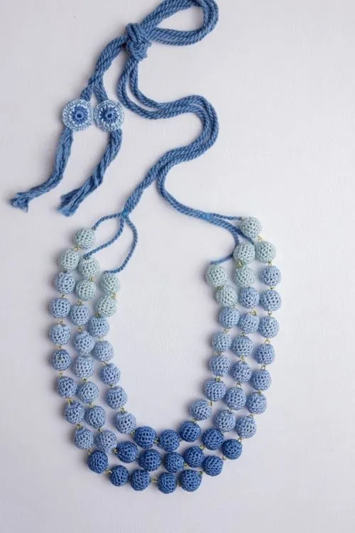 Samoolam Indigo Beaded Layered Necklace