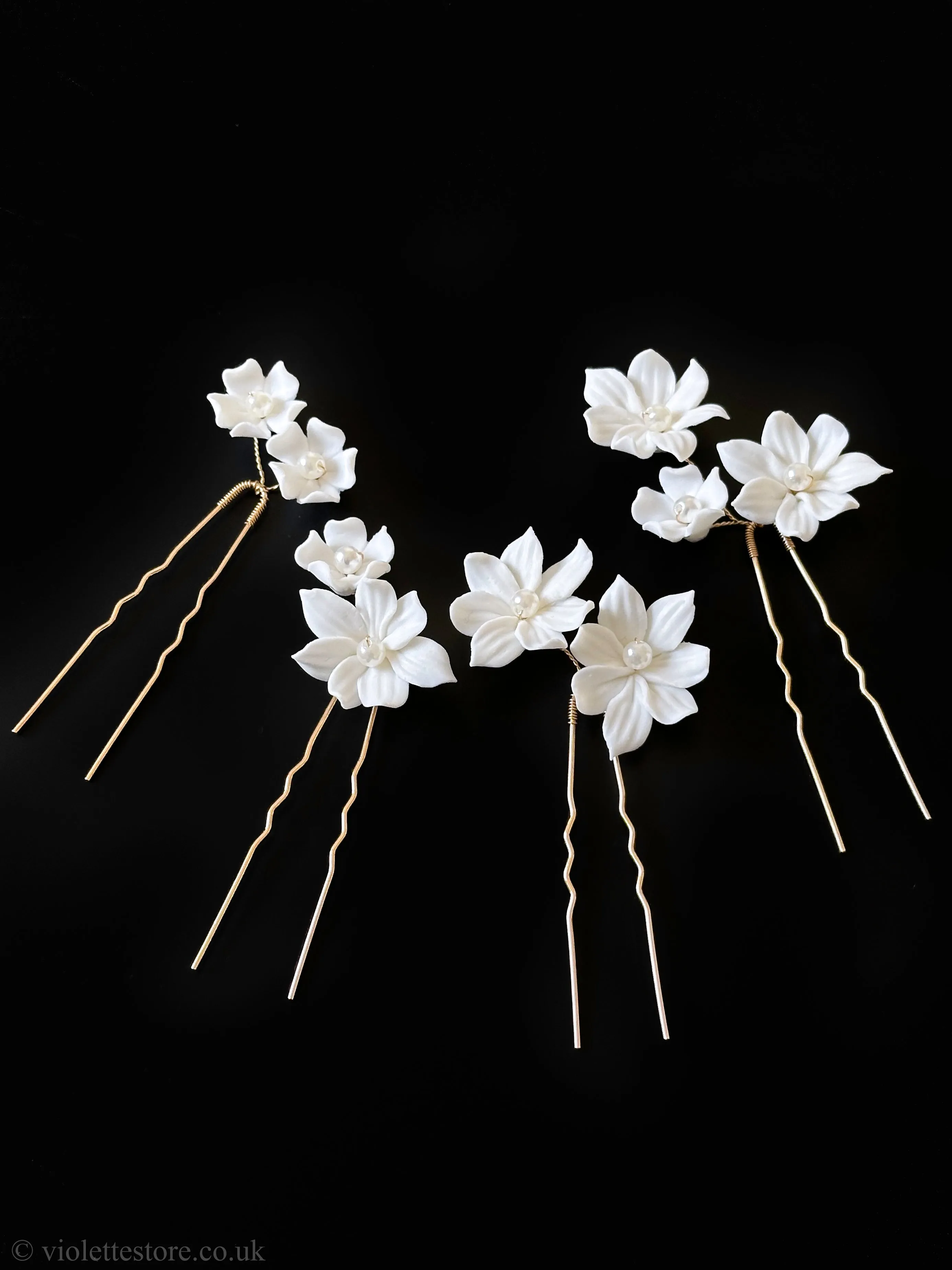 Set of 4 Ceramic Hair Pins