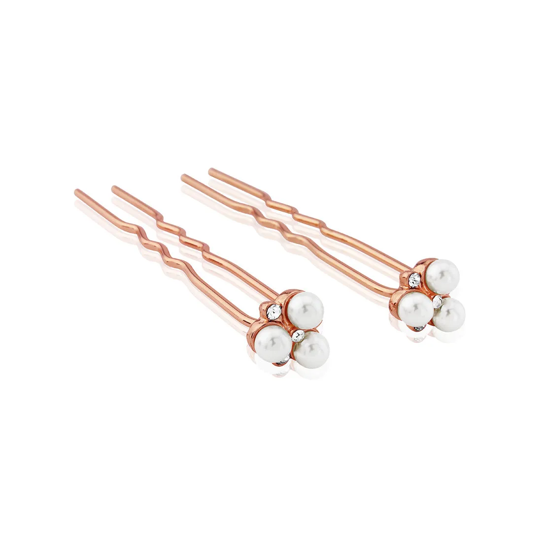 Shimmer of Rose Gold Hair Pins