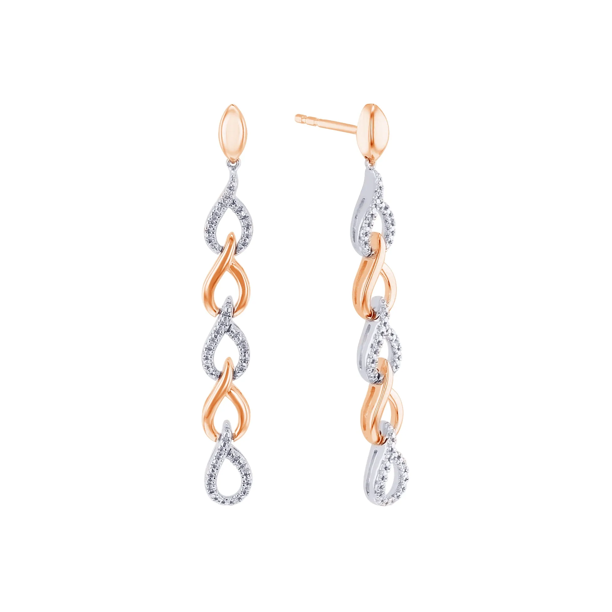 Silver Cascade Diamond Teardrop Earrings