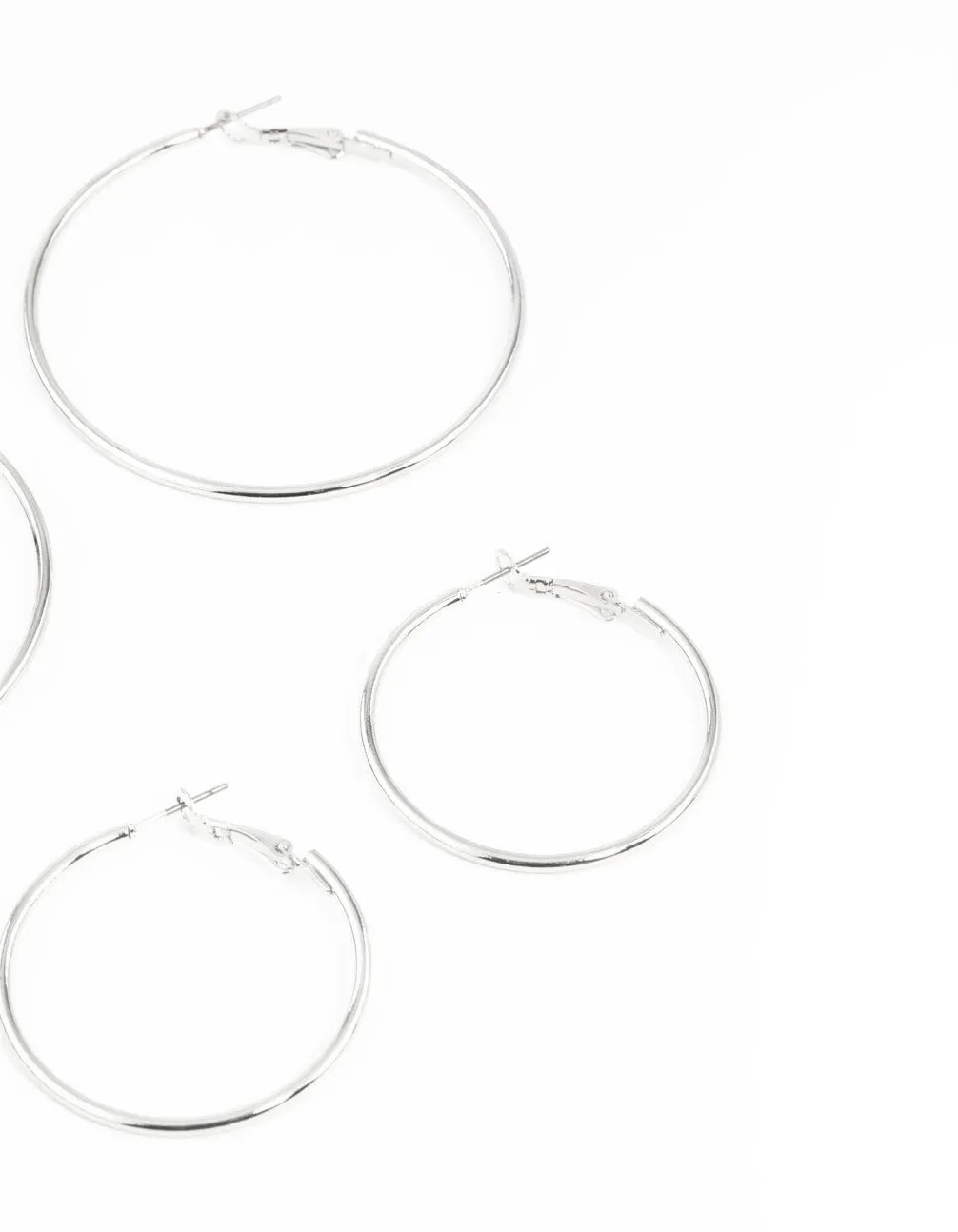 Silver Mixed Hoop Earring Pack