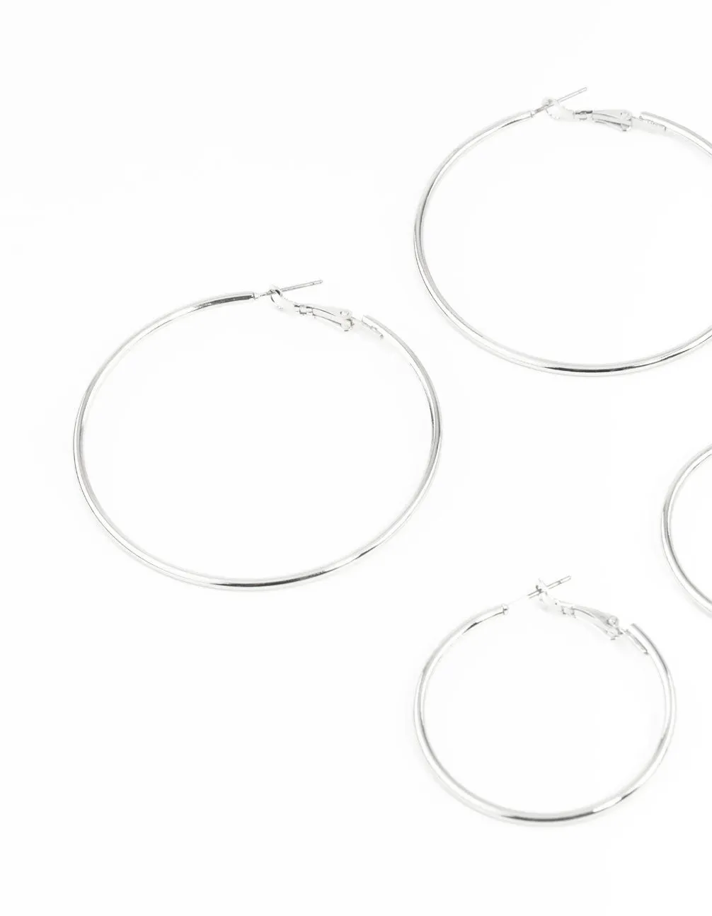 Silver Mixed Hoop Earring Pack