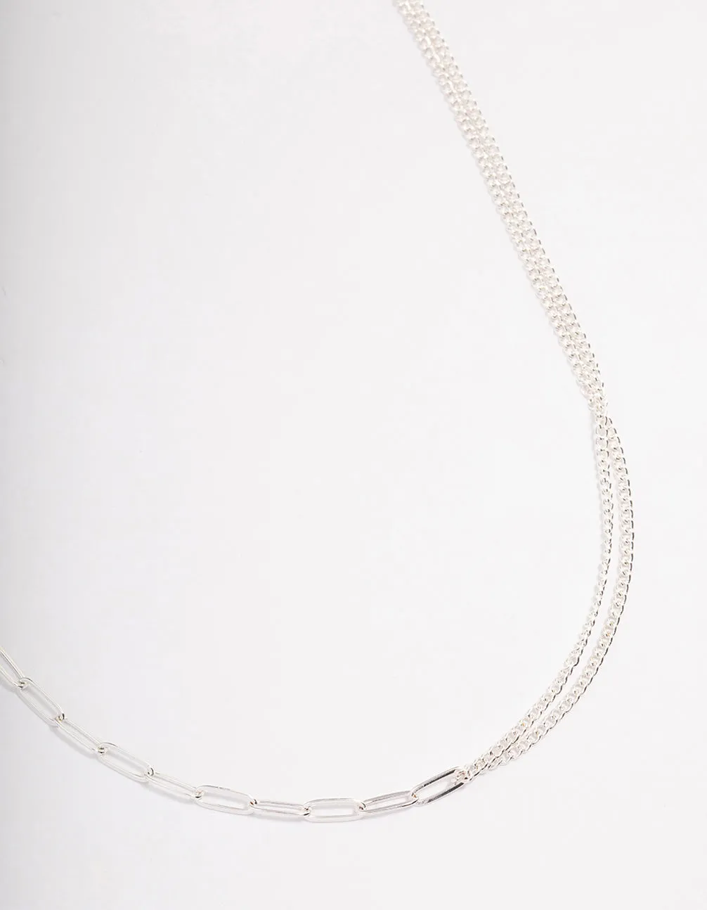 Silver Multi Size Chain Necklace