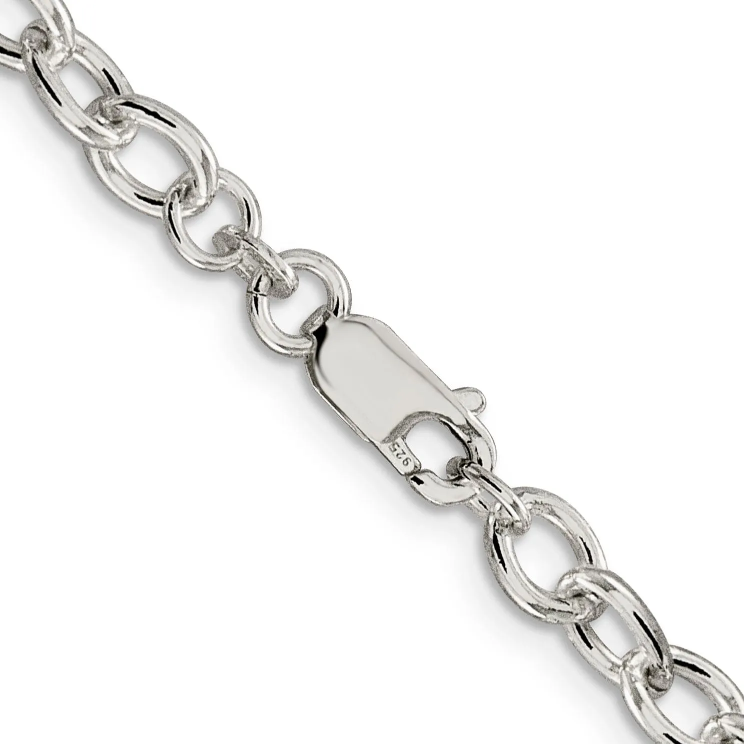 Silver Polished 5.75-mm Oval Cable Chain