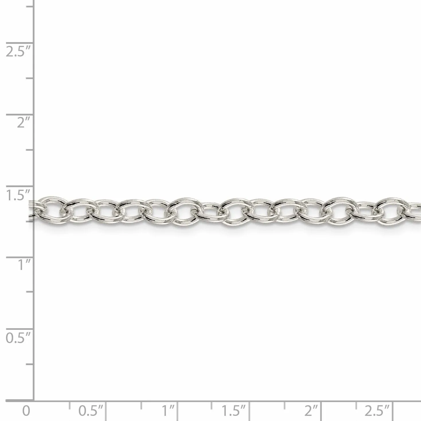 Silver Polished 5.75-mm Oval Cable Chain