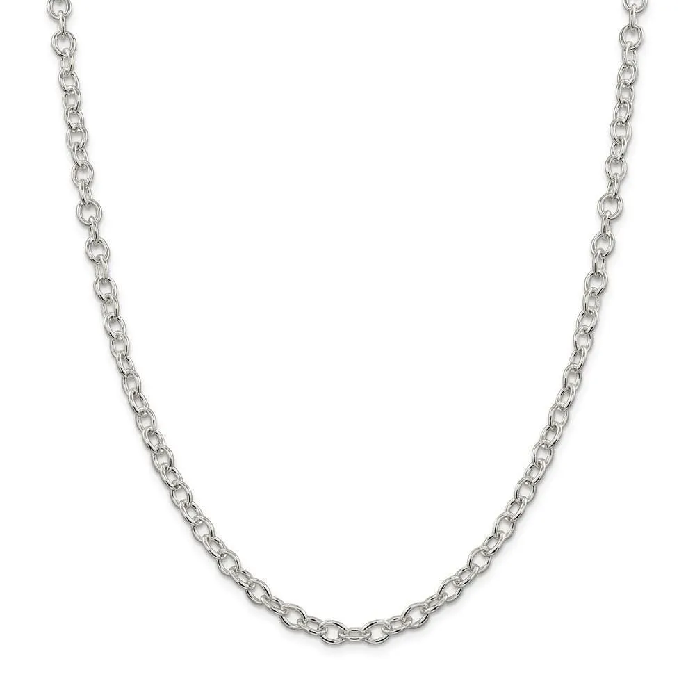 Silver Polished 5.75-mm Oval Cable Chain