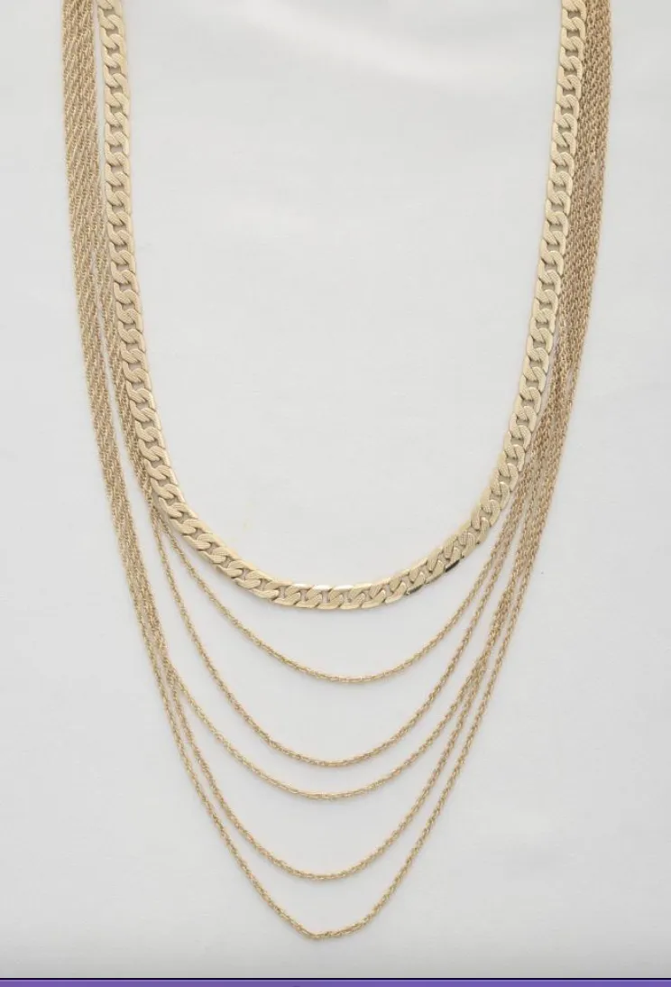 SODAJO CURB LINK LAYERED NECKLACE