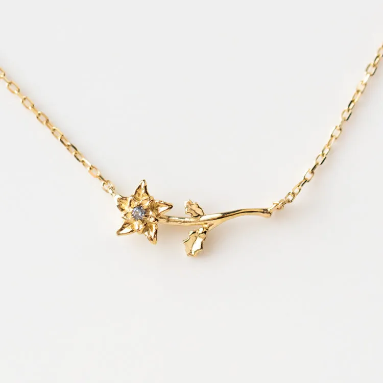 Solid Gold Birth Flower Necklace