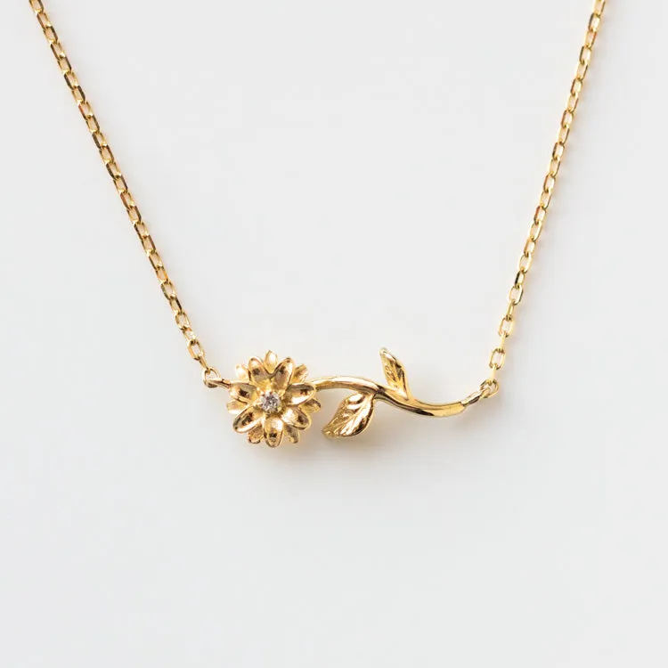 Solid Gold Birth Flower Necklace