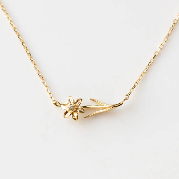 Solid Gold Birth Flower Necklace