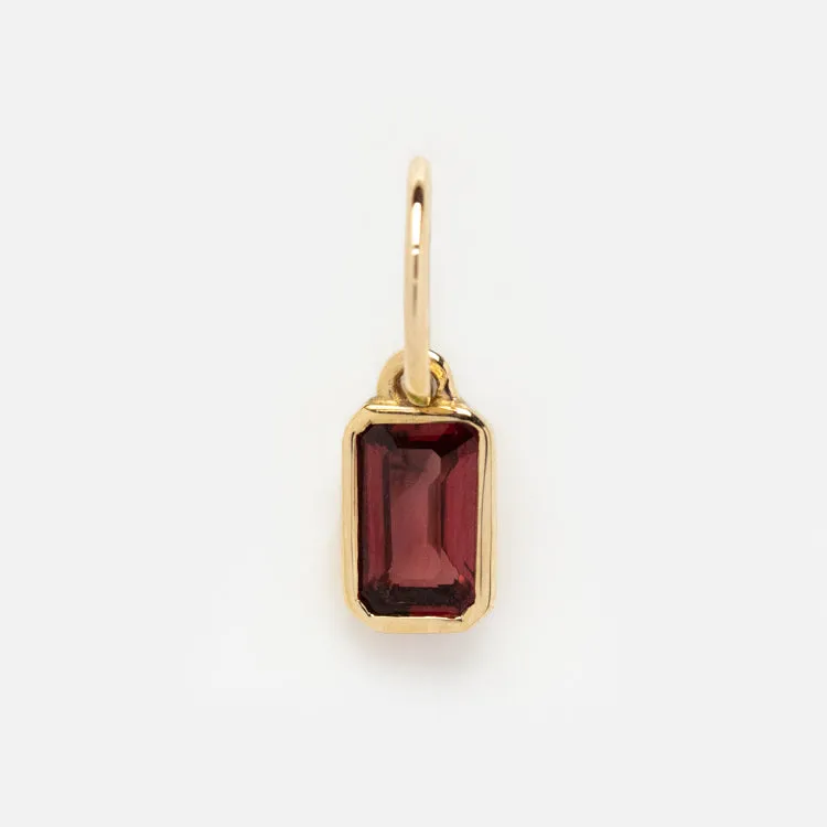 Solid Gold Birthstone Baguette Charm