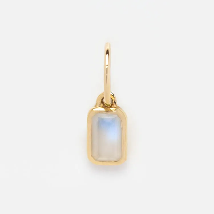 Solid Gold Birthstone Baguette Charm