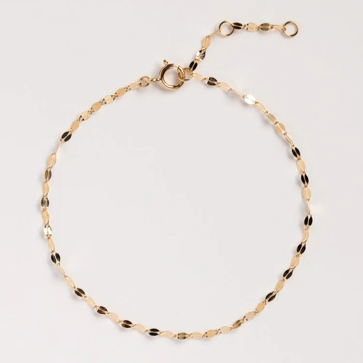 Solid Gold Bold Sparkle Link Chain Bracelet