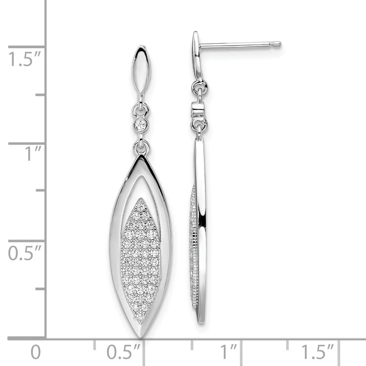 Sterling Silver Cubic Zirconia Dangle Earring