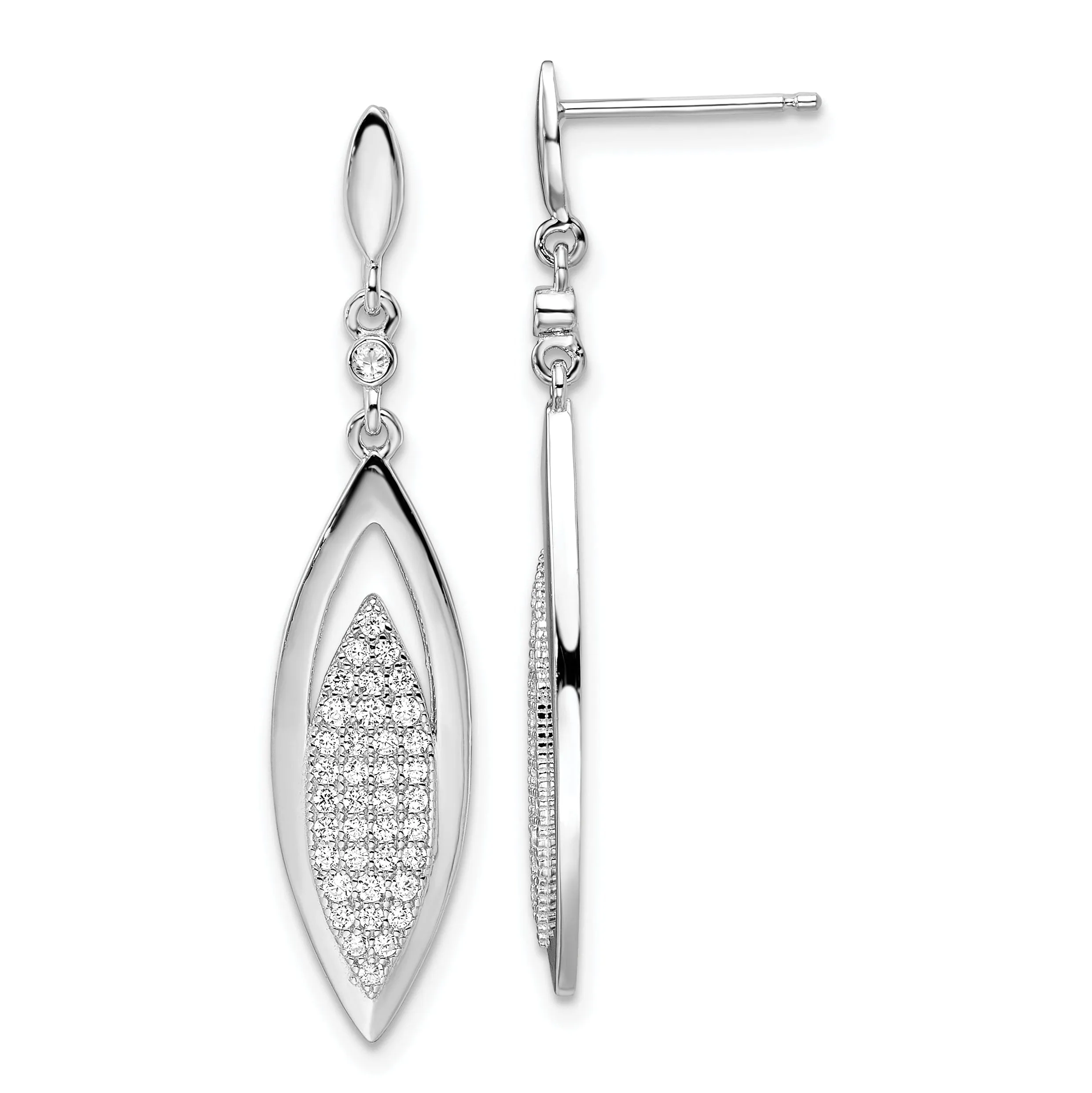 Sterling Silver Cubic Zirconia Dangle Earring