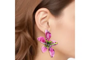 Stud Purple Green Medium Resin Earring for Women