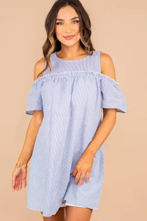 Sweet Treat Blue Striped Seersucker Dress