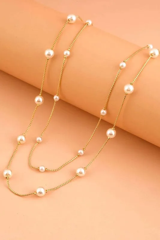 Take Me Dancing Dainty Pearl Necklace