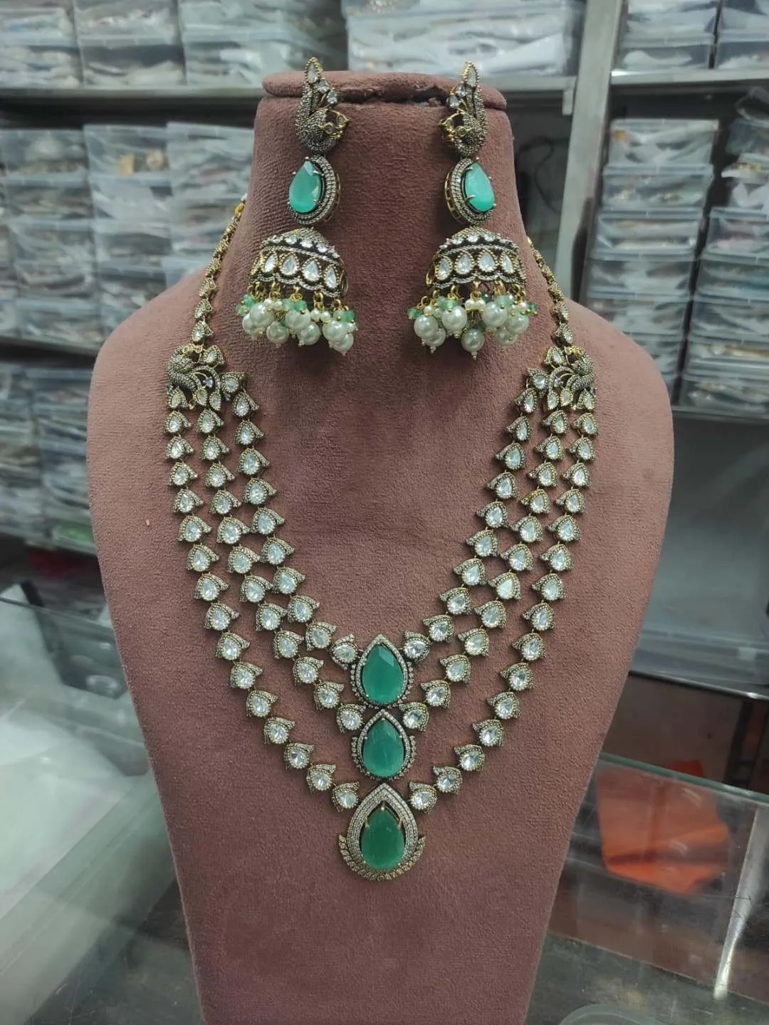 Three Layered Traditional Jewellery Necklace Set