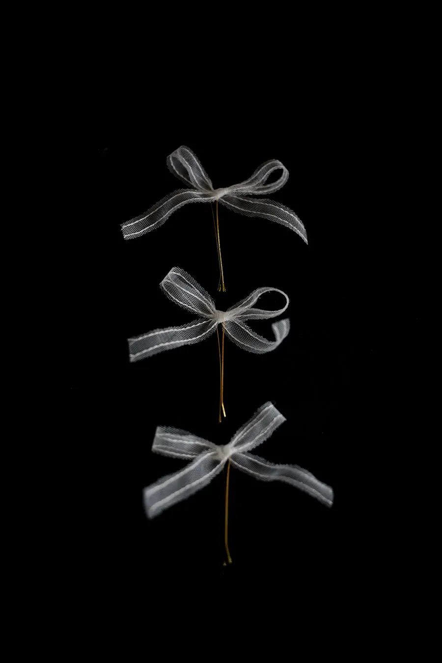 Tulle Bow Bobby Pins - Set of 3