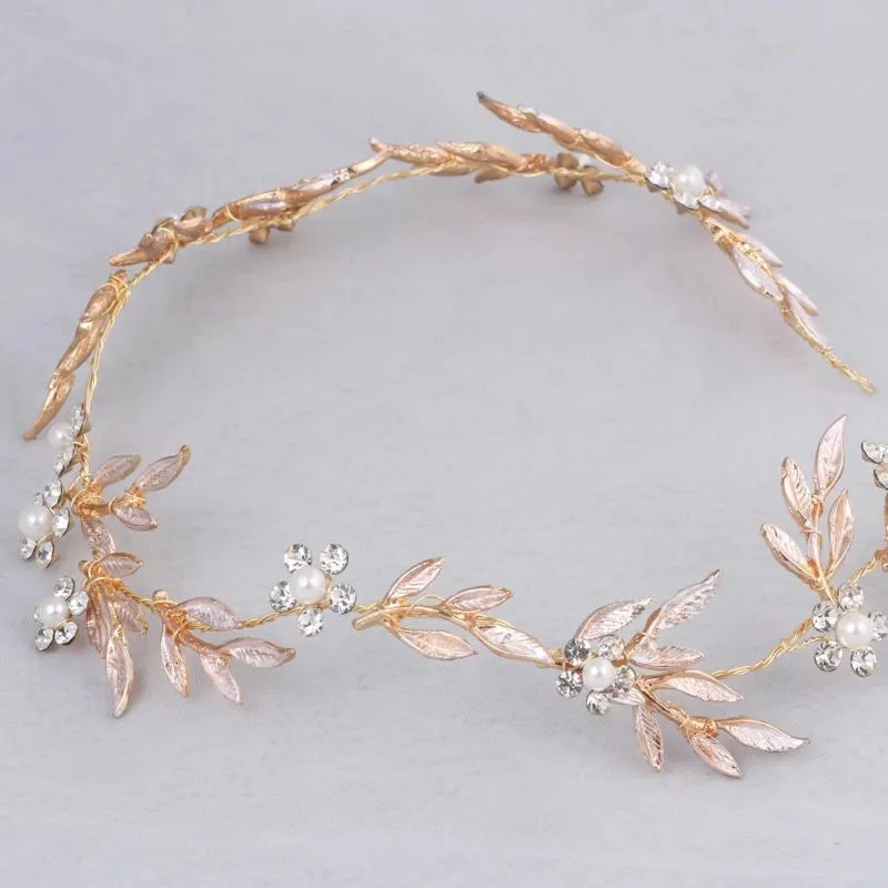 V160. rose gold bridal leaf hair vine and pins for bride, wedding bridal Headpiece