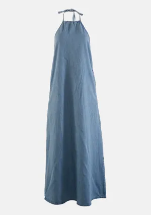 Washed Denim Maxi Dress