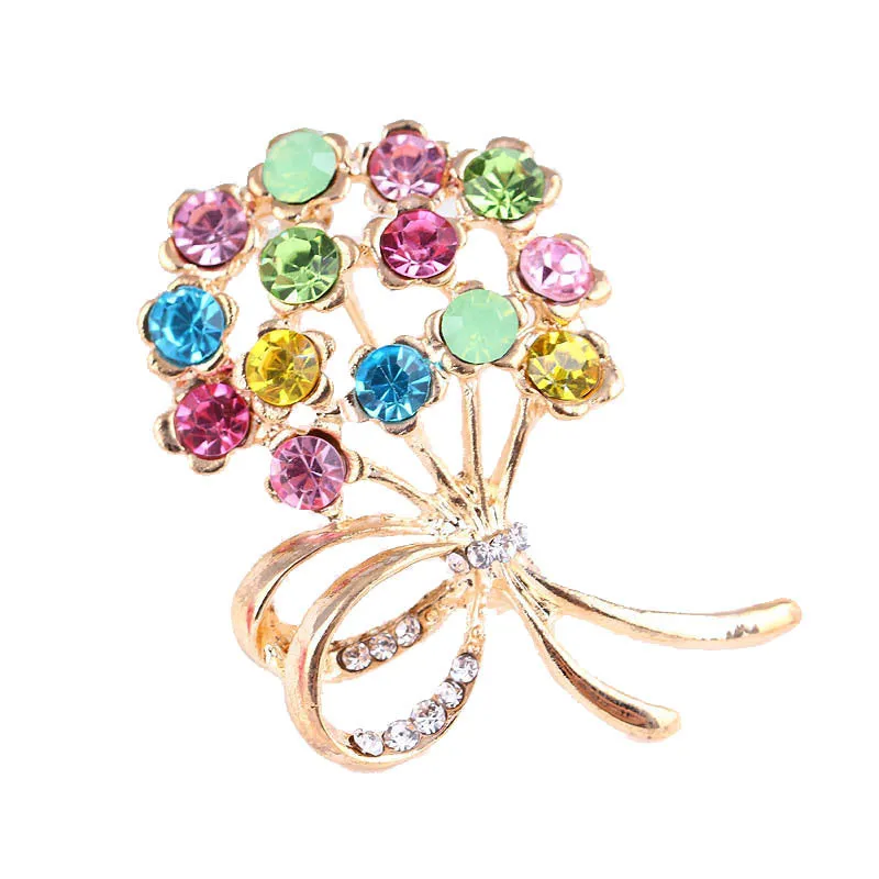 XSB024 - Colorful Flowers Brooch